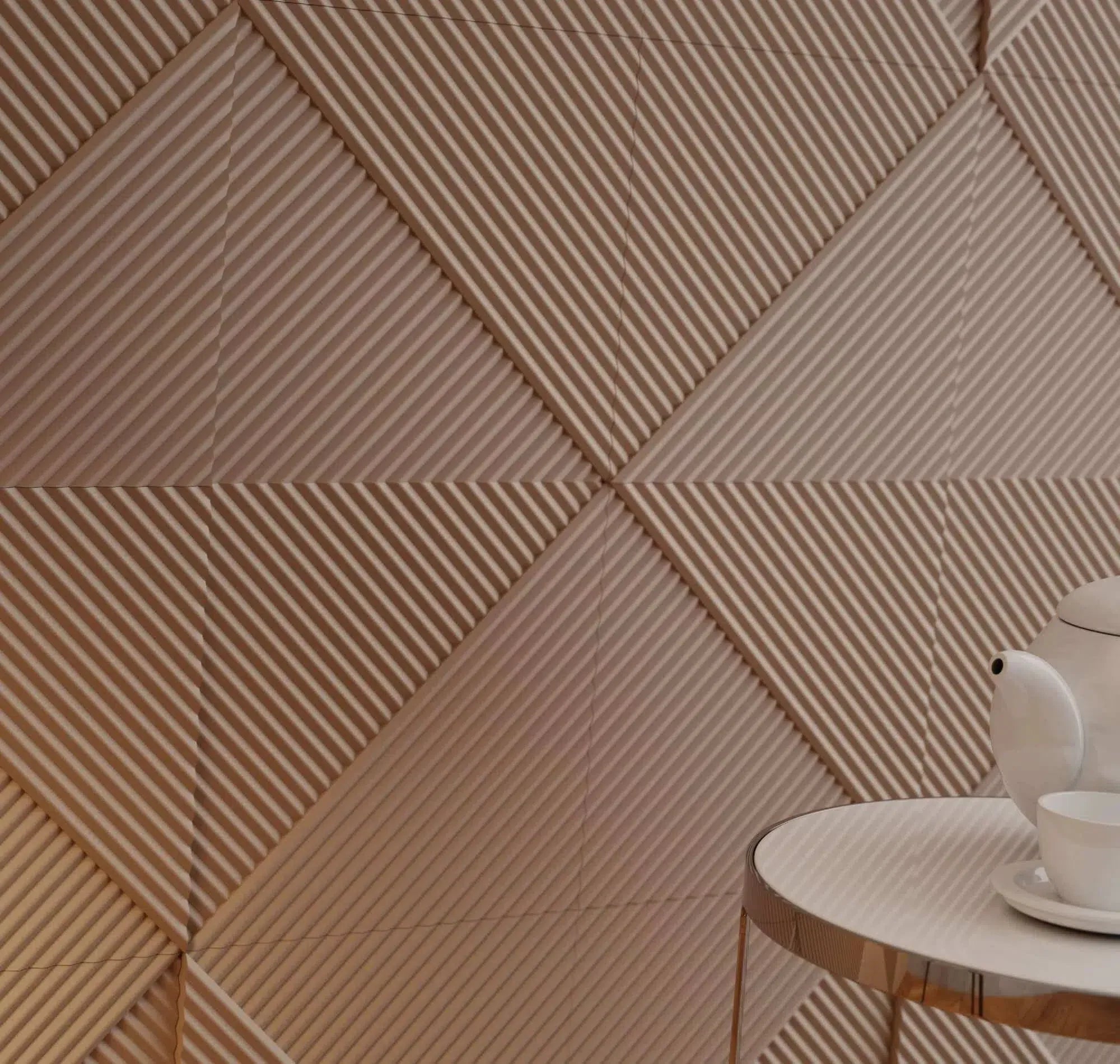 STRIPES 2 Polystyrene Wall Art – 3D Decorative Panels beige colour texture wall closeup DecorMania.eu