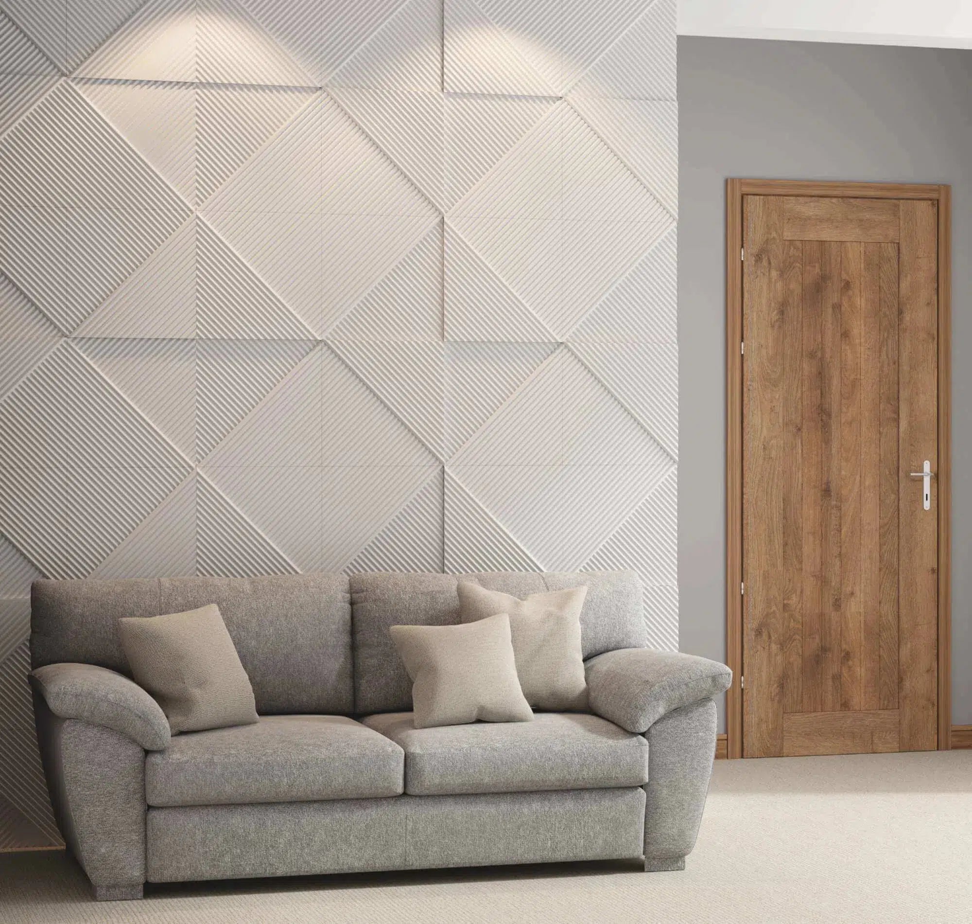 STRIPES 2 Polystyrene Wall Art – 3D Decorative Panels white colour interior DecorMania.eu