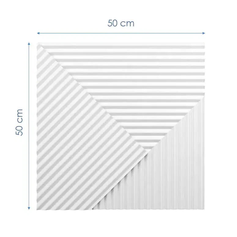 STRIPES Polystyrene Wall Art – 3D Decorative Panels on white background with measurements DecorMania.eu