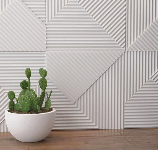 STRIPES Polystyrene Wall Art – 3D Decorative Panels white colour textured panel background DecorMania.eu