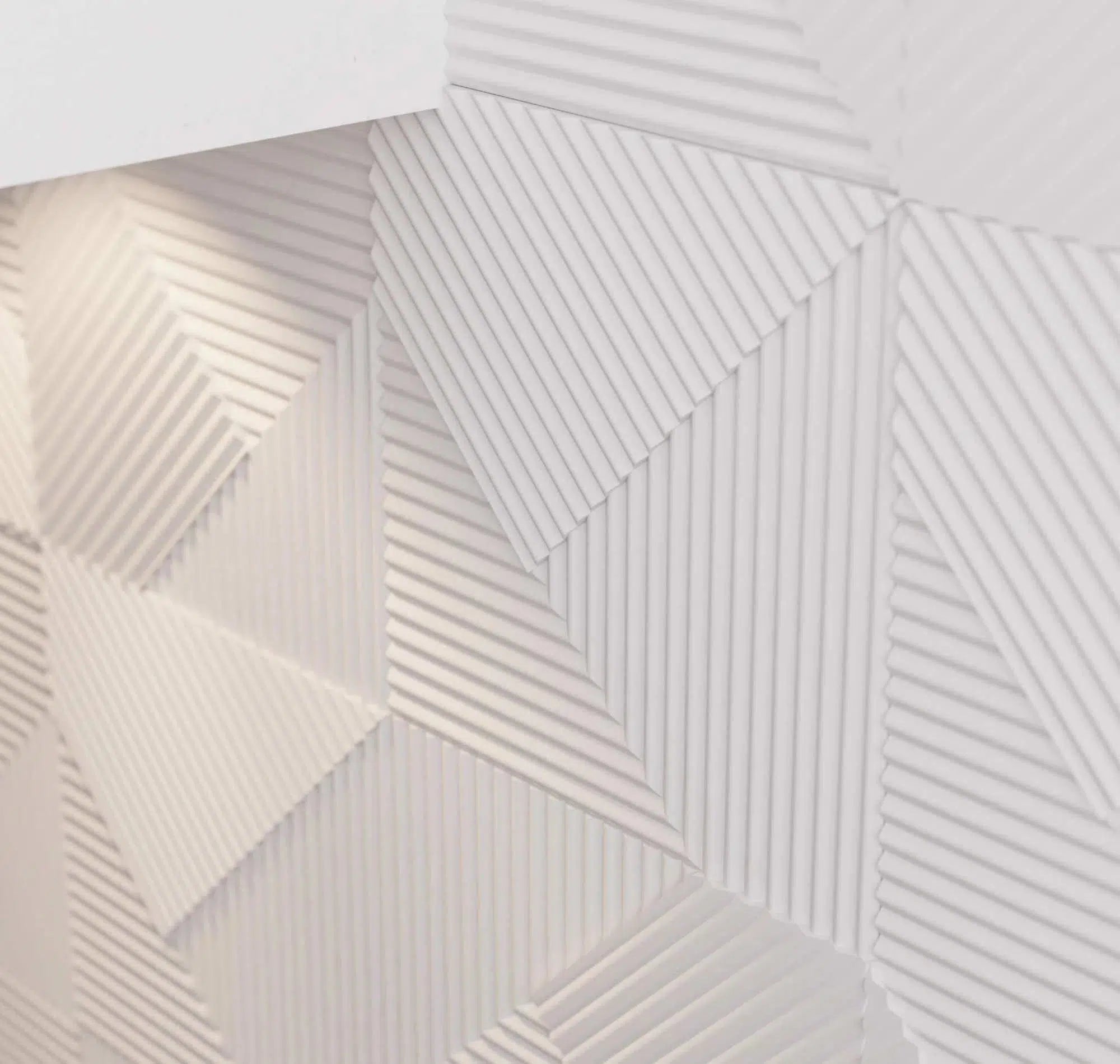 STRIPES Polystyrene Wall Art – 3D Decorative Panels white colour textured wall DecorMania.eu