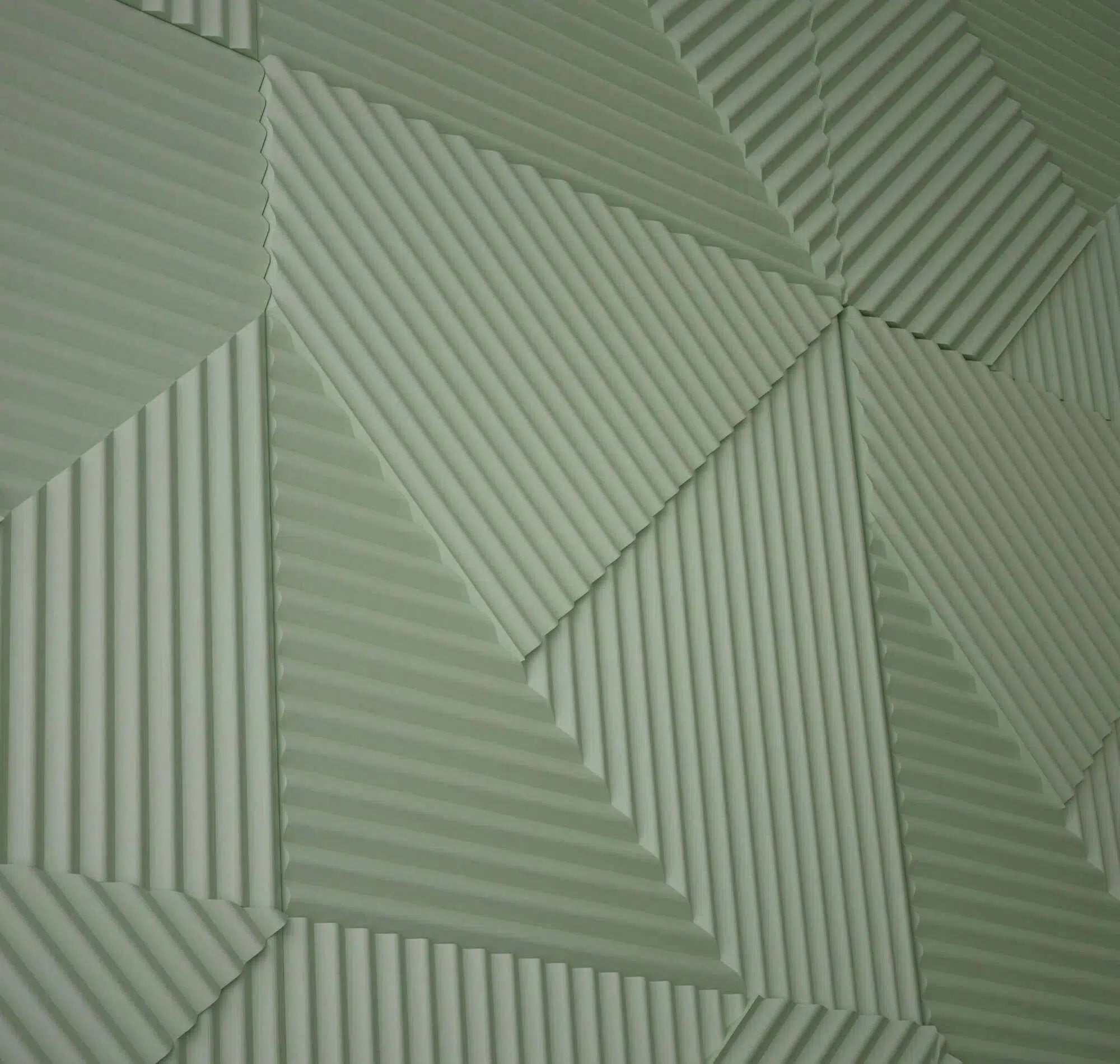 STRIPES Polystyrene Wall Art – 3D Decorative Panels sage green colour closeup DecorMania.eu
