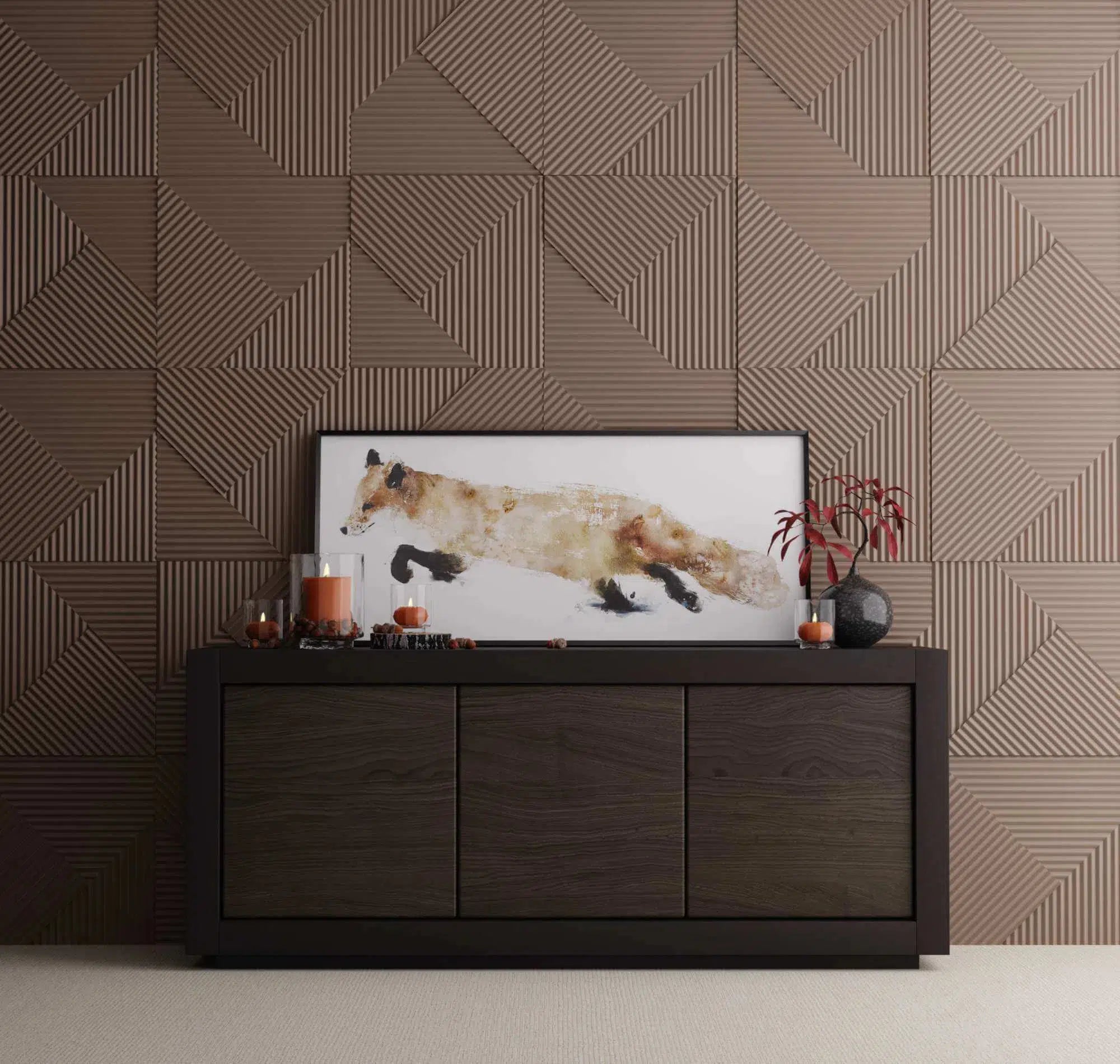 STRIPES Polystyrene Wall Art – 3D Decorative Panels beige colour accent wall interior DecorMania.eu