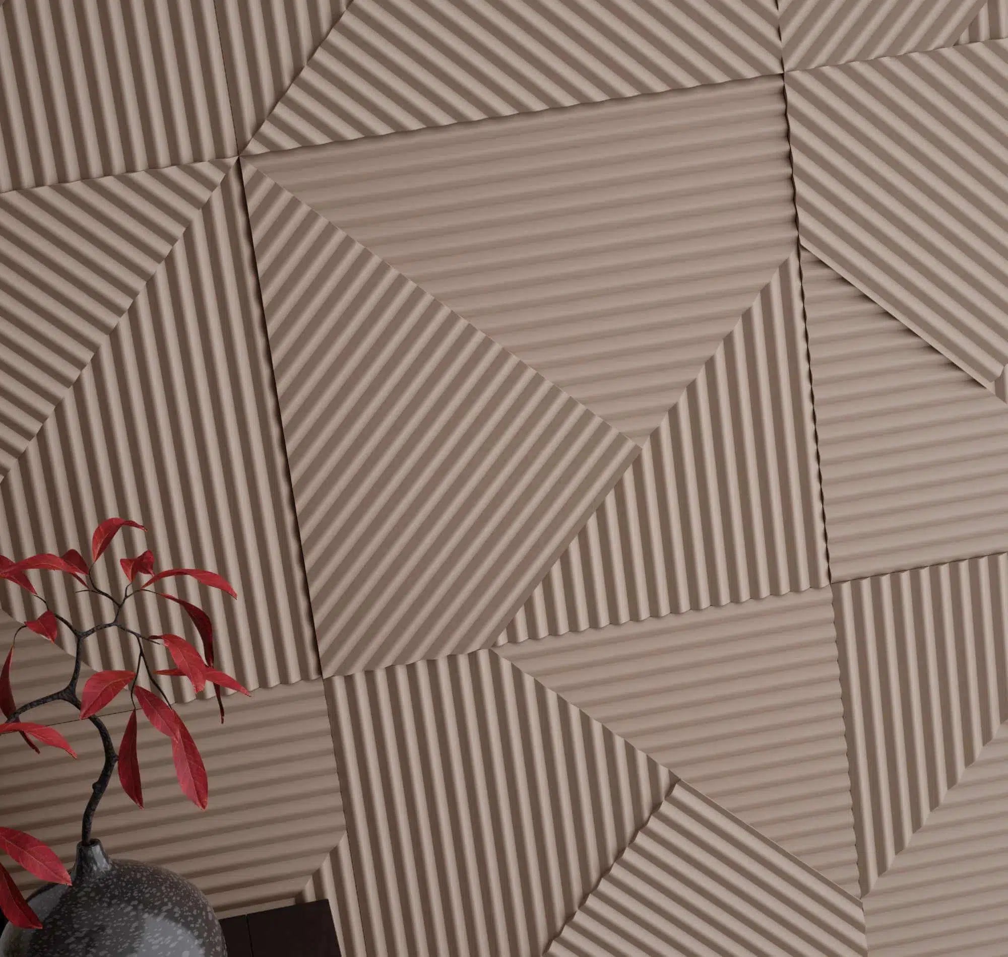 STRIPES Polystyrene Wall Art – 3D Decorative Panels beige colour panels DecorMania.eu