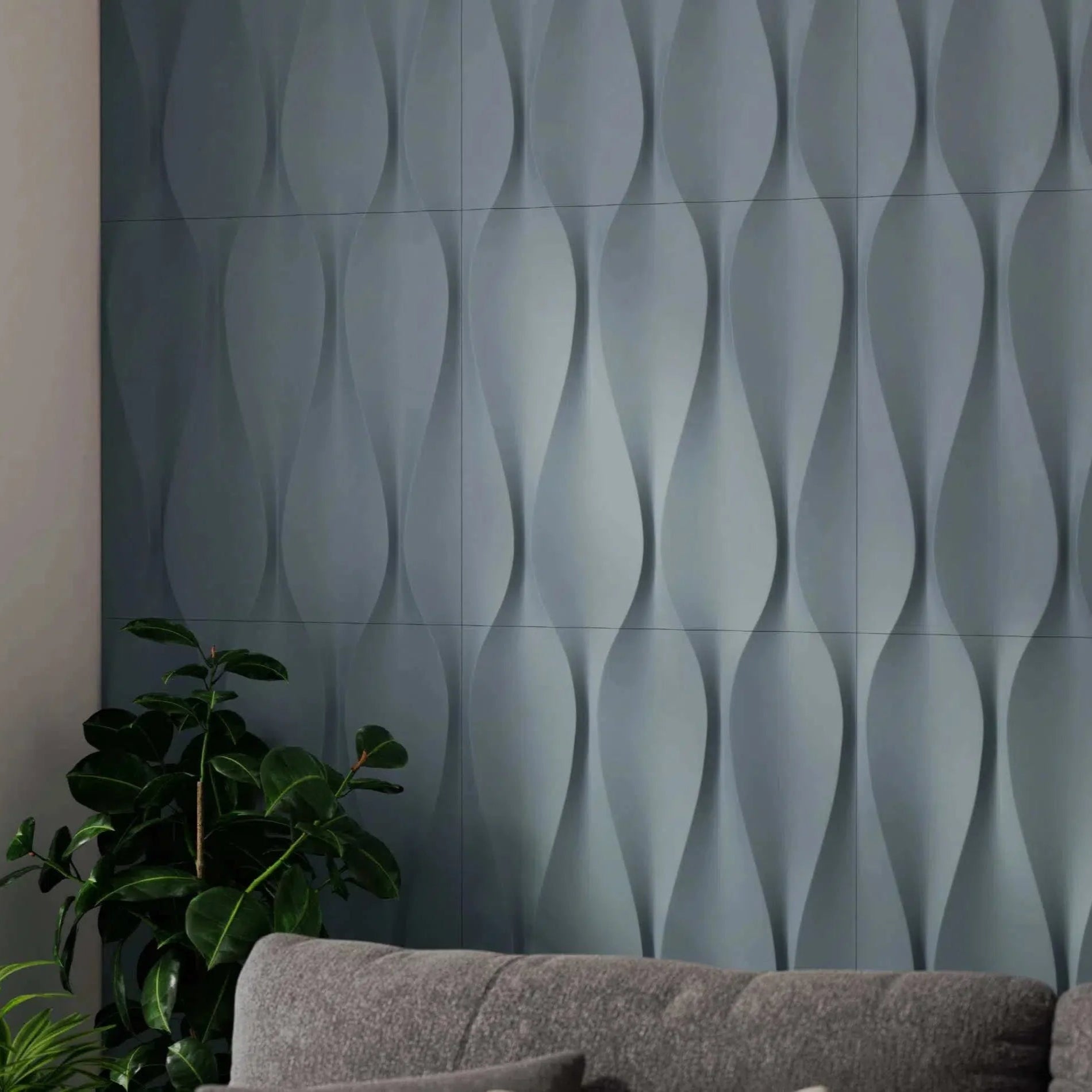 SANDGLASS Polystyrene Wall Art – 3D Decorative Panels blue accent wall interior DecorMania.eu