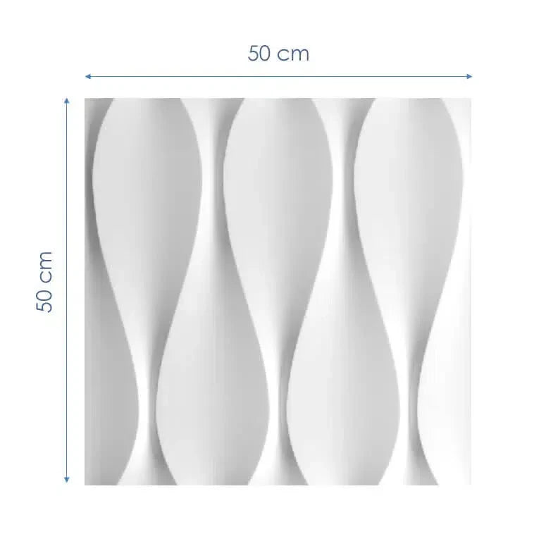 SANDGLASS Polystyrene Wall Art – 3D Decorative Panels on white background with dimensions DecorMania.eu
