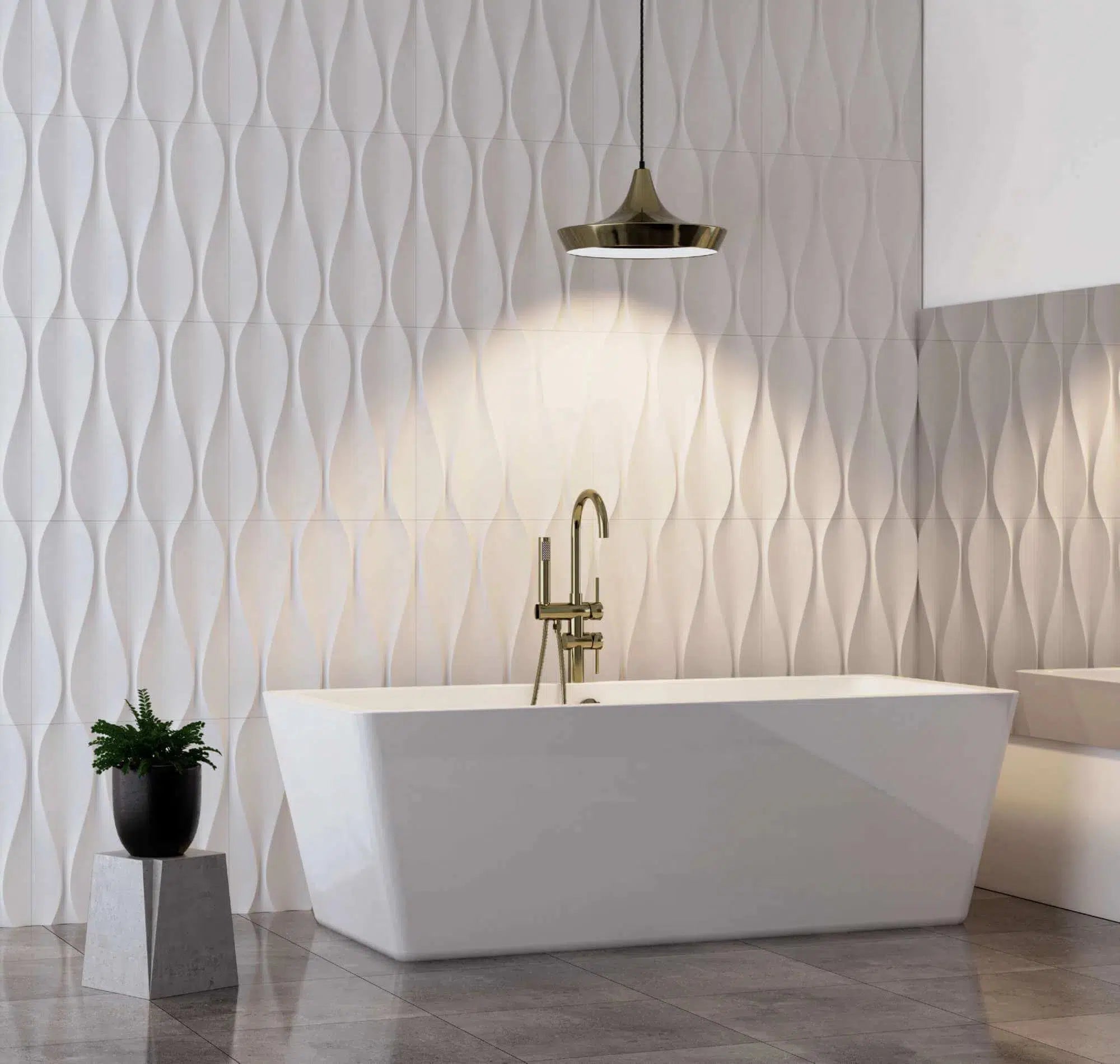 SANDGLASS Polystyrene Wall Art – 3D Decorative Panels in bathroom interior DecorMania.eu