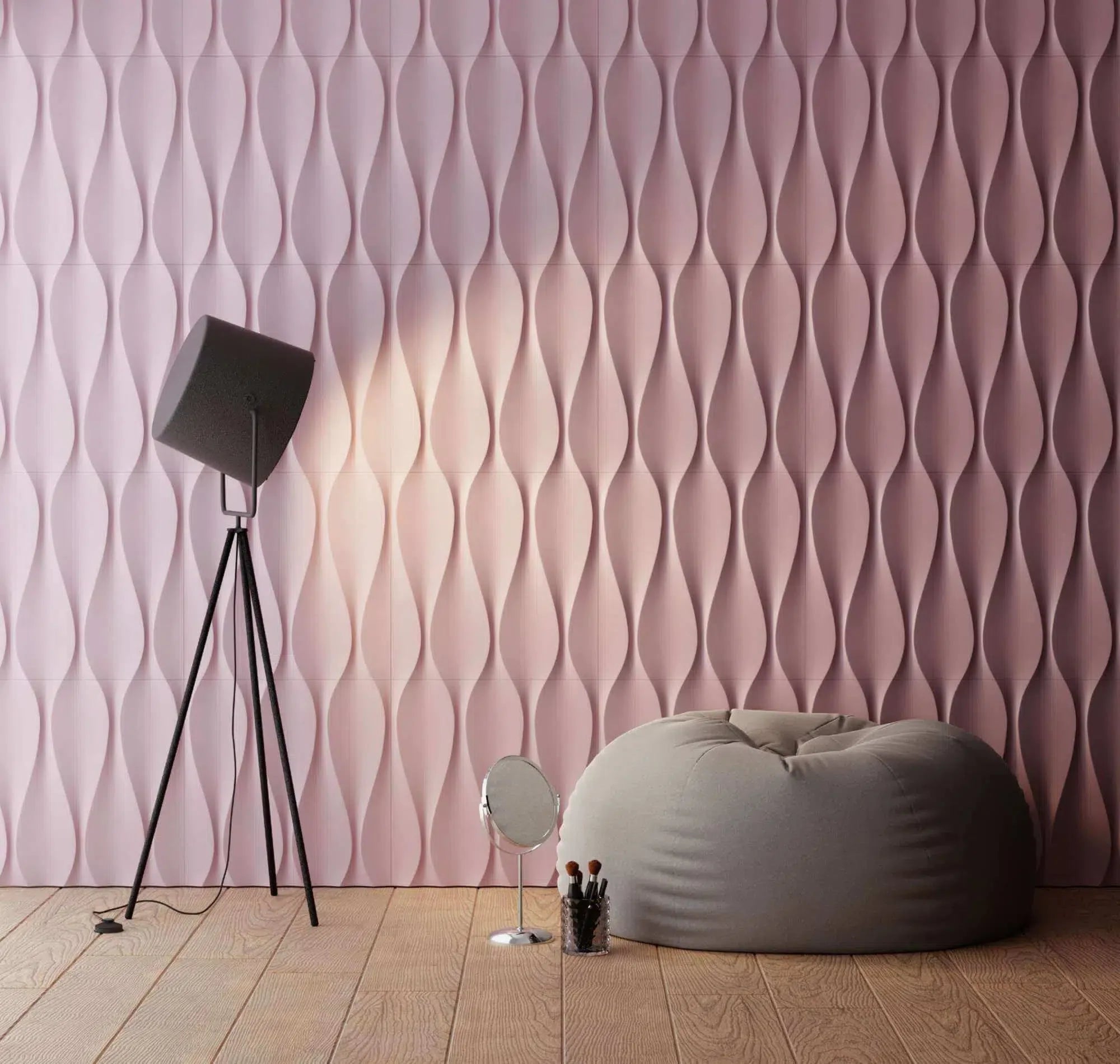 SANDGLASS Polystyrene Wall Art – 3D Decorative Panels pink colour accent wall interior DecorMania.eu