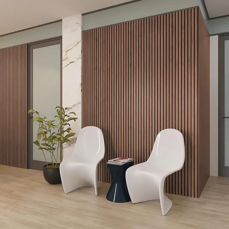 Sapelli Acoustic Wood Slat Wall Panel feature wall DecorMania.eu