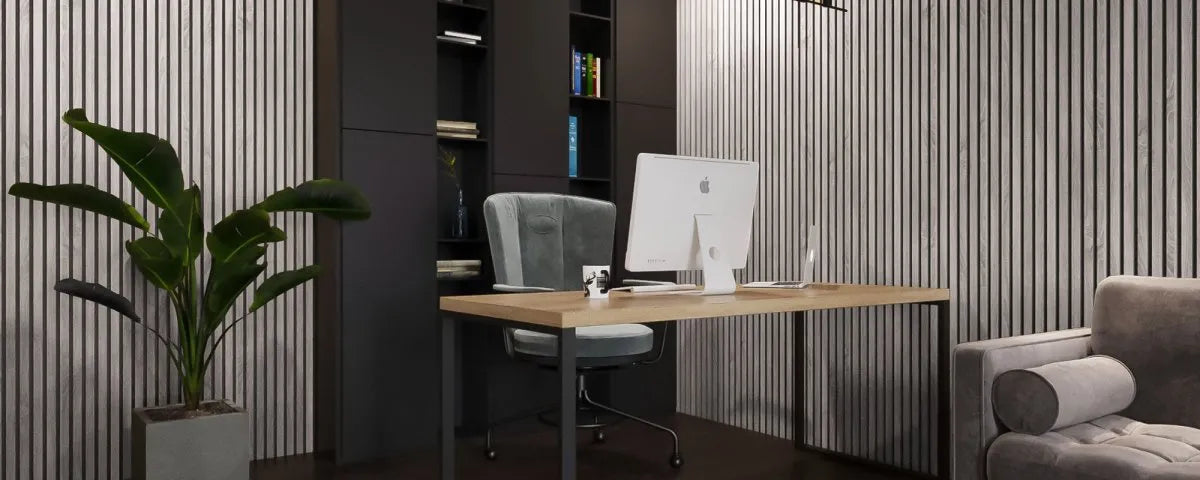 Siberian Acoustic Wood Slat Wall Panel in office interior DecorMania.eu