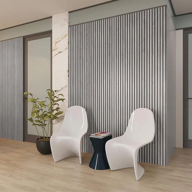 Siberian Wood Slat Wall Panelling in sitting room area 280x60 cm DecorMania.eu