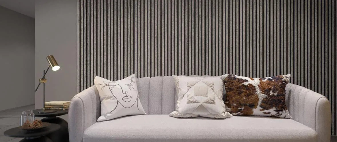 Siberian Wood Slat Wall Panelling living room interior 280x60 cm DecorMania.eu