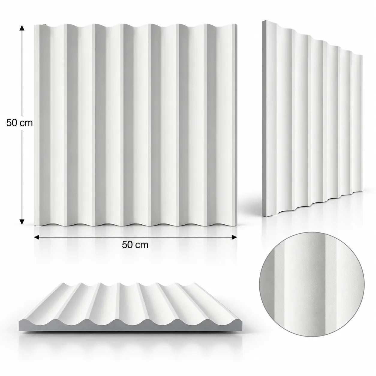 Fluted Slats 3D-Gips-Wandpaneele 