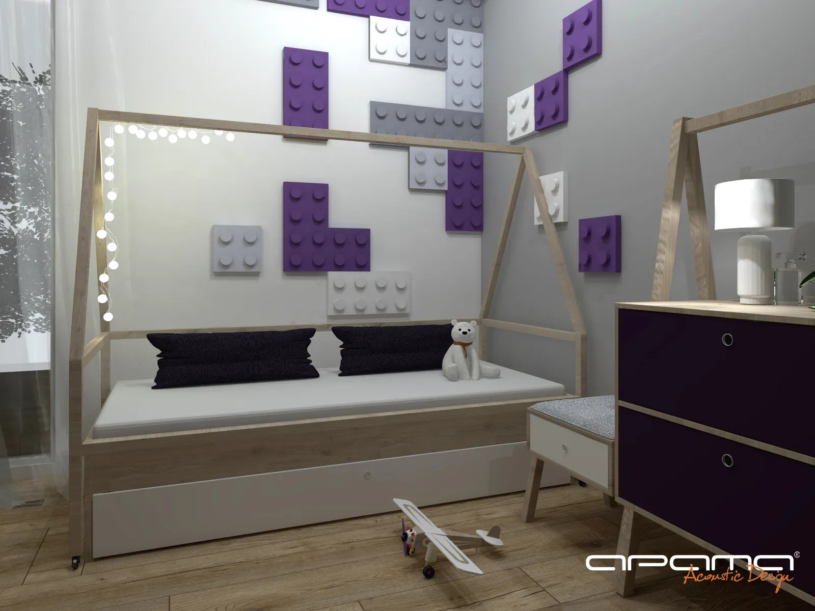 Soft Foam Wall Panels - BUILDING BLOCKS For Kids 25x75 in bedroom interior DecorMania EU