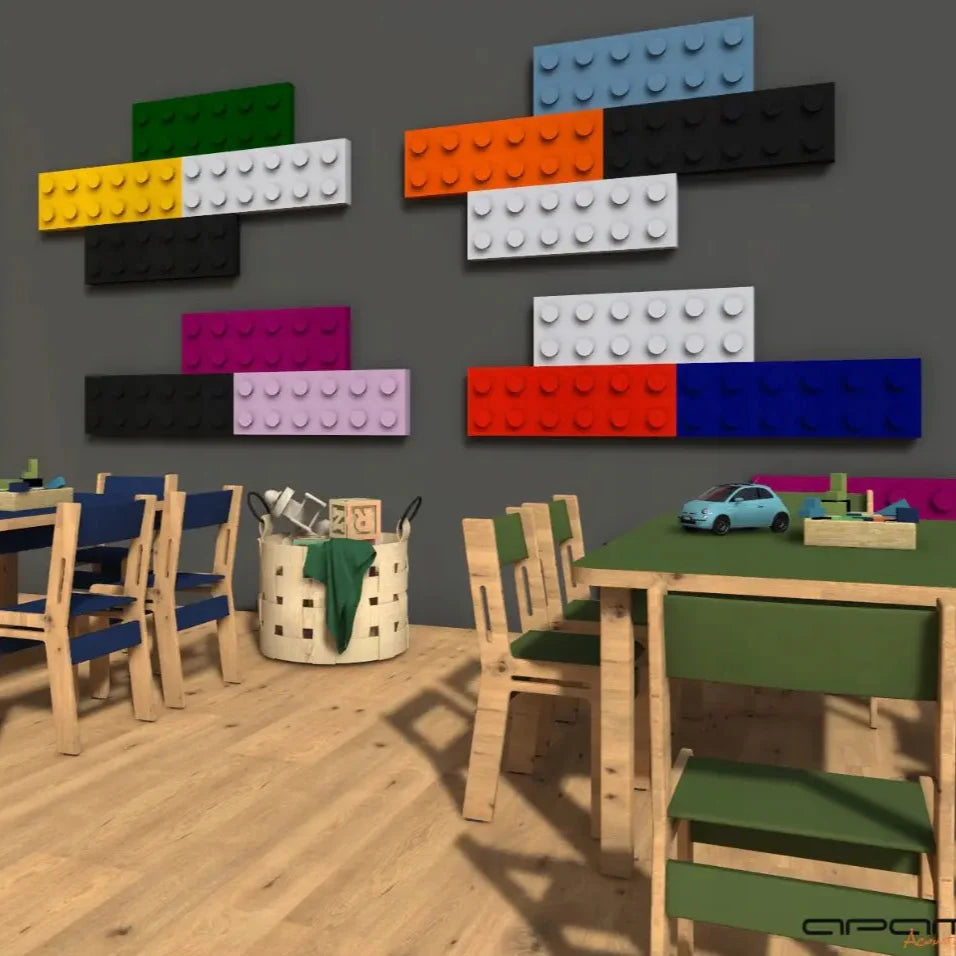 Soft Foam Wall Panels - BUILDING BLOCKS For Kids 25x75 in interior combined with wood DecorMania EU