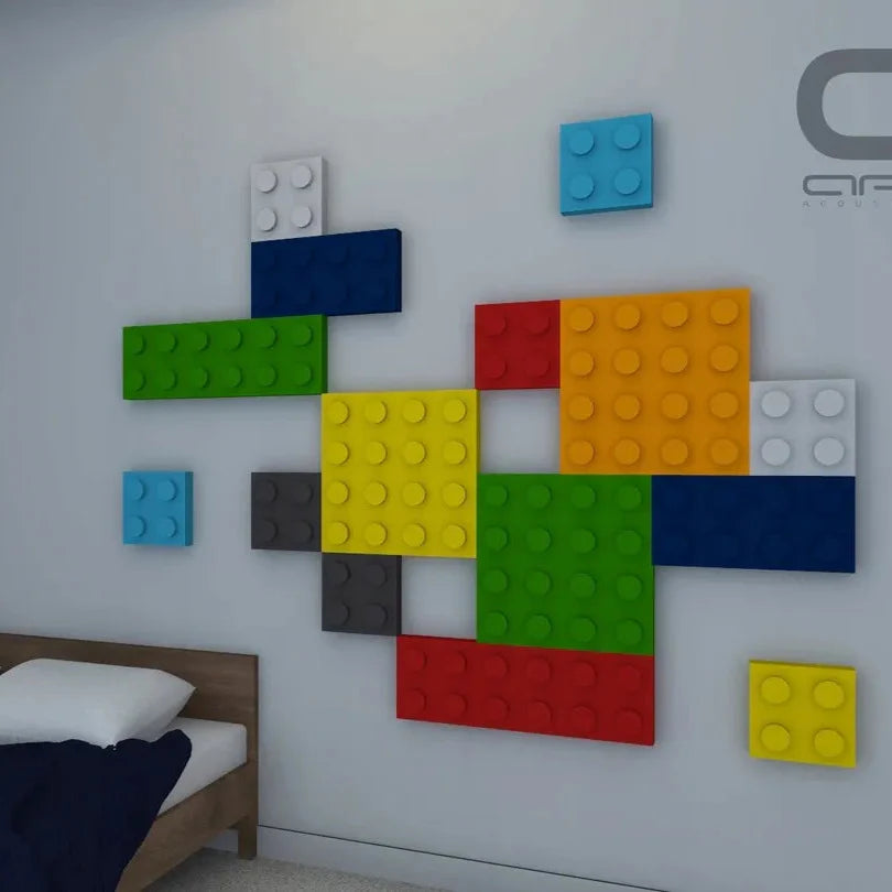 Soft Foam Wall Panels - BUILDING BLOCKS For Kids 25x75 on white wall DecorMania EU