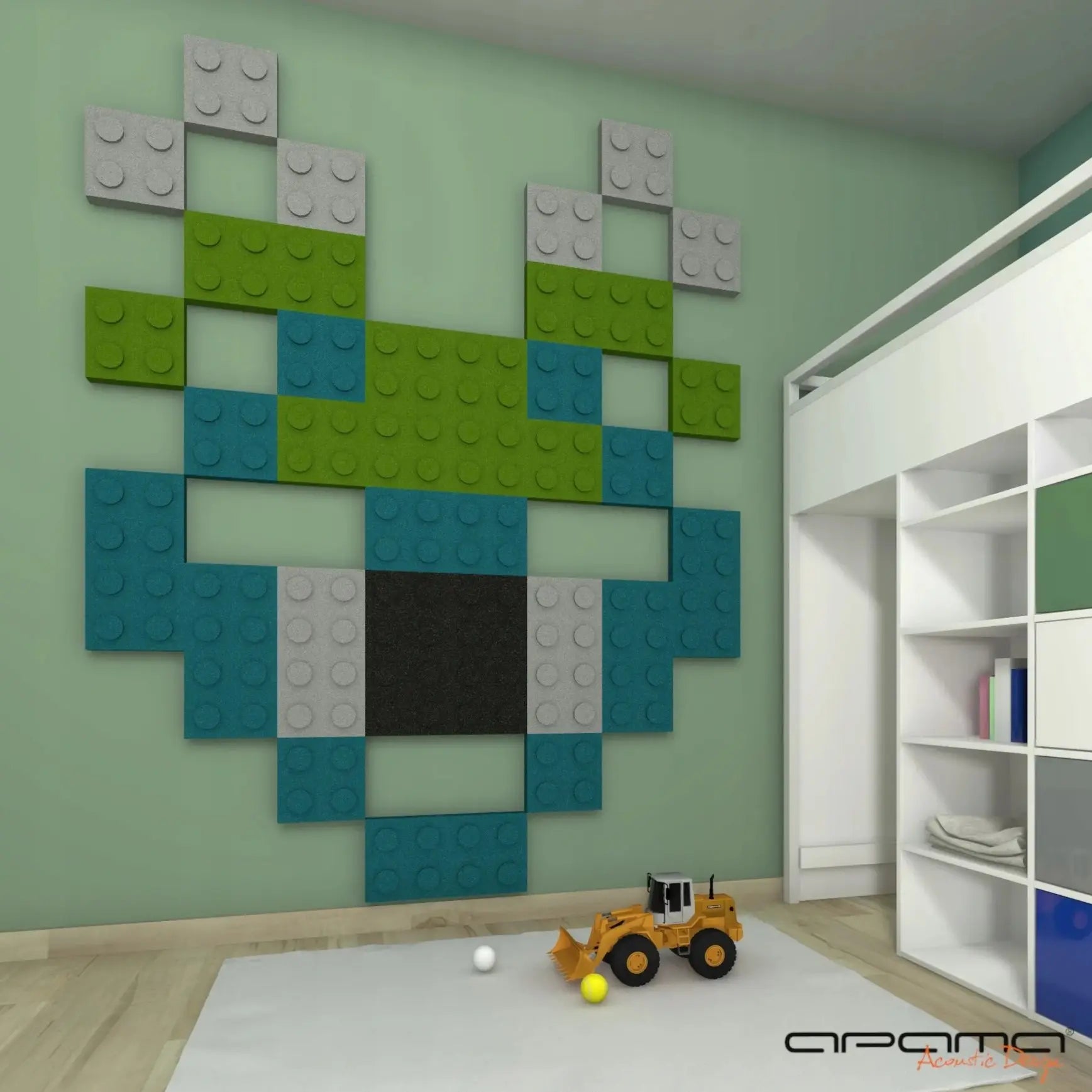 Soft Foam Wall Panels - BUILDING BLOCKS For Kids 50x50 in bedroom interior DecorMania EU