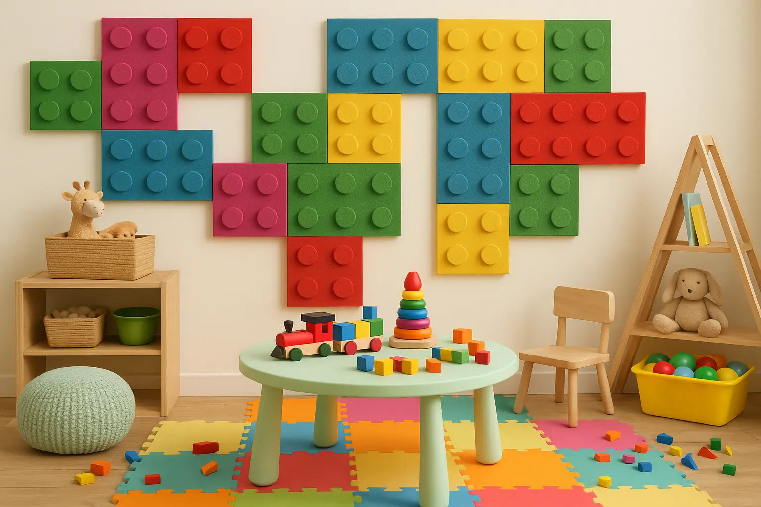 Soft Foam Wall Panels - BUILDING BLOCKS For Kids in playroom interior DecorMania EU