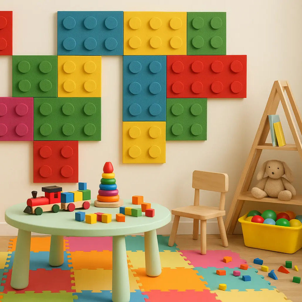Soft Foam Wall Panels - BUILDING BLOCKS For Kids in cozy playroom interior DecorMania EU