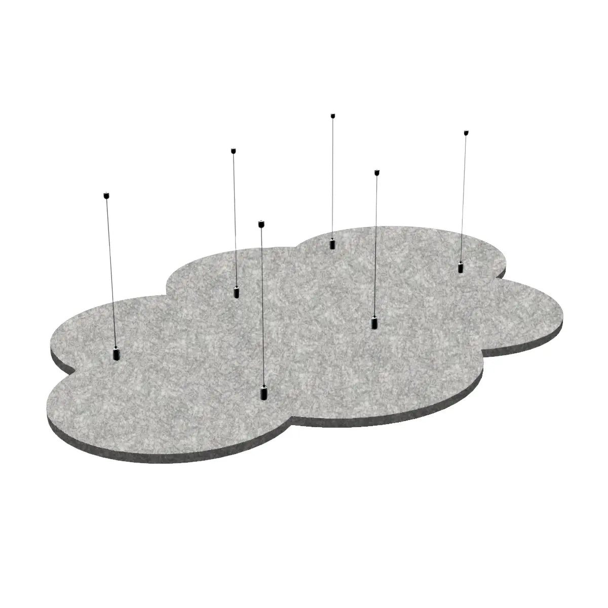 Suspended Ceiling Panels - Acoustic Felt CLOUD L silver grey watch on white background Decormania EU