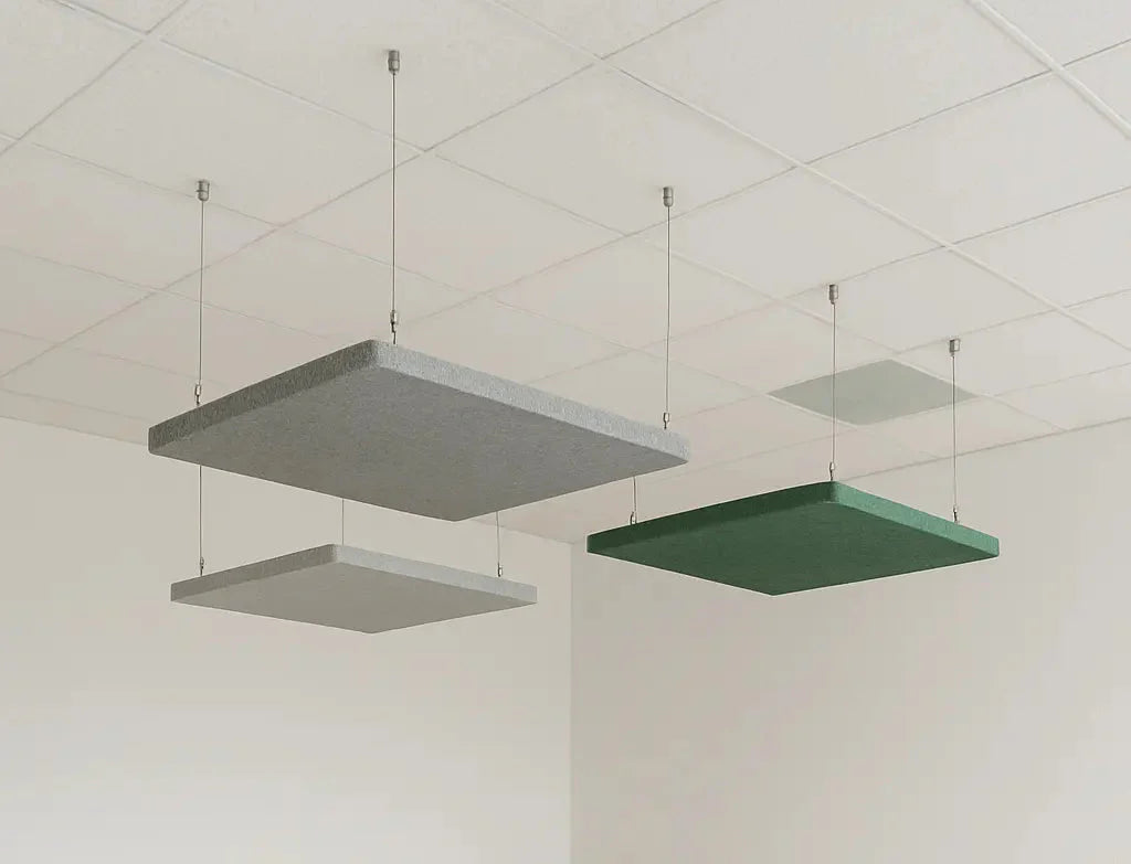 Suspended Ceiling Panels - Acoustic Felt RECTANGLE grey and green composition DecorMania EU