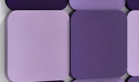 TELE L Soft Acoustic Wall Panel purple composition closeup Decormania.eu