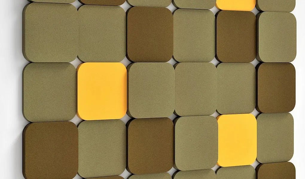 TELE M Soft Acoustic Wall Panel brown and yellow composition DecorMania.eu