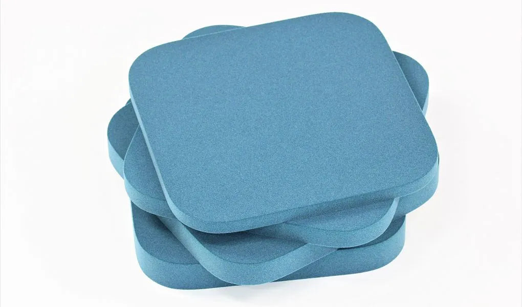TELE M Soft Acoustic Wall Panel stack of blue panels DecorMania.eu
