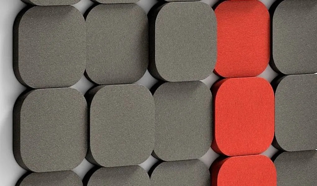 TELE S Soft Acoustic Wall Panelgreat and red composition DecorMania.eu