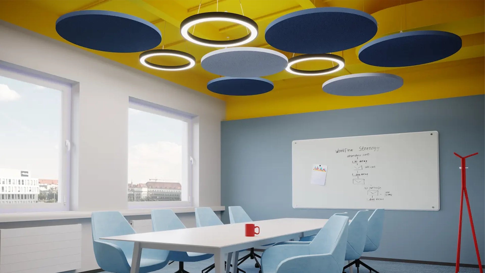Dot AIR Acoustic Suspended Ceiling Panel in office interior Decormania.eu
