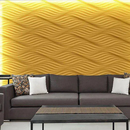 THE WIND Polystyrene Wall Art – 3D Decorative Panels yellow colour accent wall DecorMania.eu