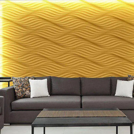 THE WIND Polystyrene Wall Art – 3D Decorative Panels yellow colour accent wall DecorMania.eu