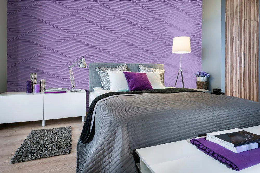 THE WIND Polystyrene Wall Art – 3D Decorative Panels in purple colour interior DecorMania.eu