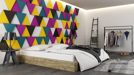 TRIADA Soft Acoustic Wall Panel in bedroom interior DecorMania.eu