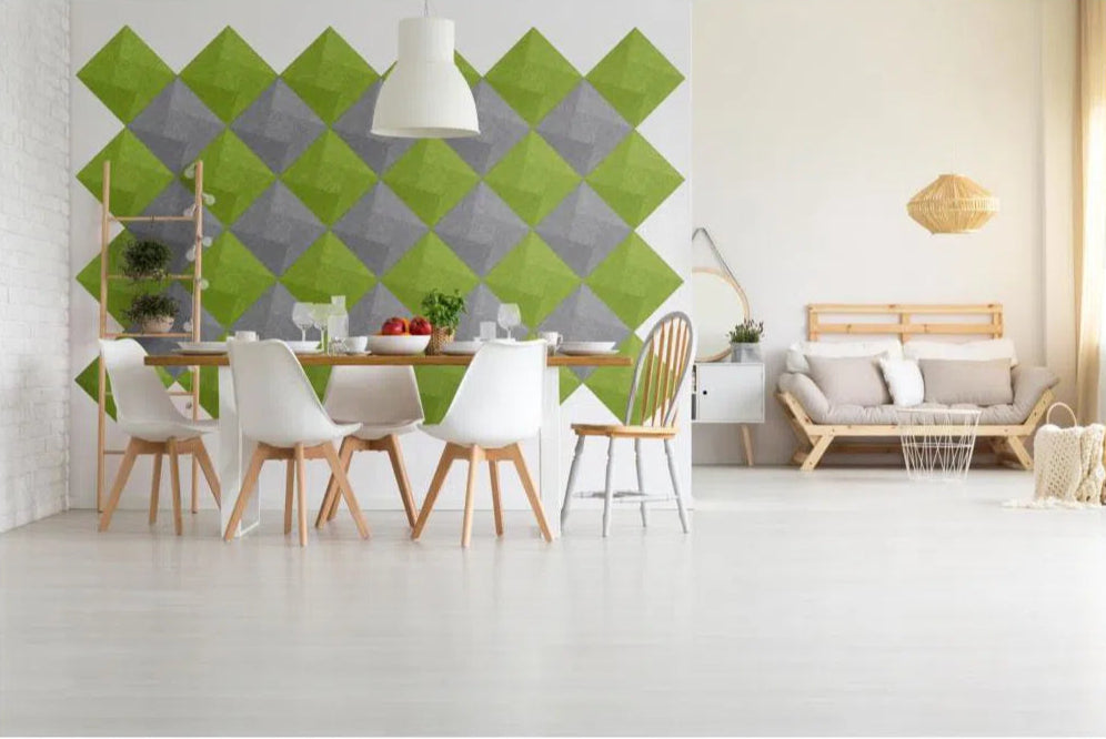 TWIST 3D Acoustic Felt Wall Panels  accent wall in white colour interior Decormania.eu