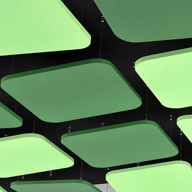 Tele AIR Acoustic Suspended Ceiling Panel green composition on dark background DecorMania.eu