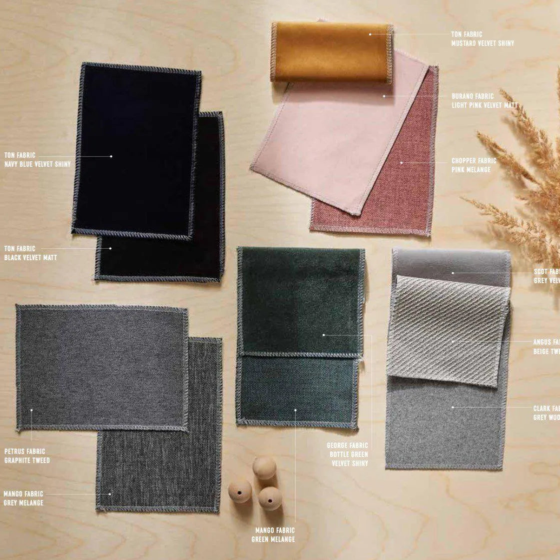 Upholstered Cushioned Wall Panels Fabric Sample colour swatch on white background DecorMania.eu