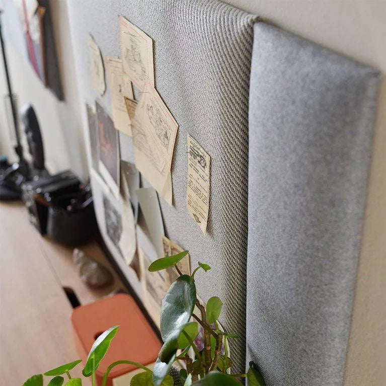 Upholstered Wall Panels 60x15 cm above desk in office interior DecorMania.eu