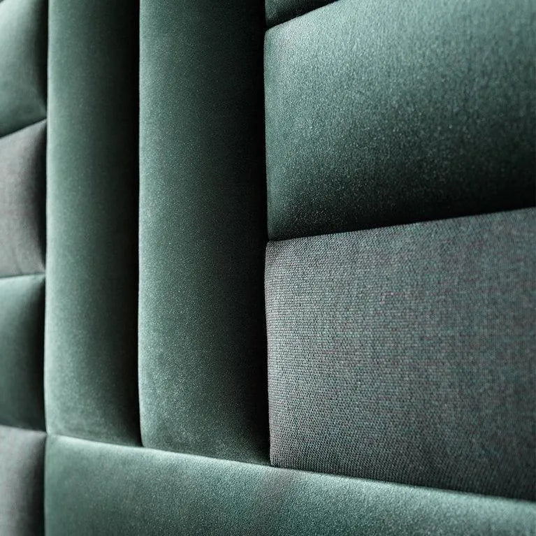 Upholstered Wall Panels 60x15 cm green composition of panels closeup DecorMania.eu