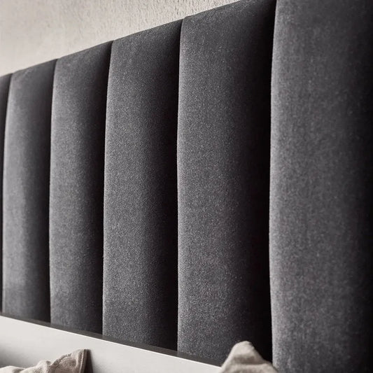 Upholstered Wall Panels 60x15 cm black panels on white background DecorMania.eu