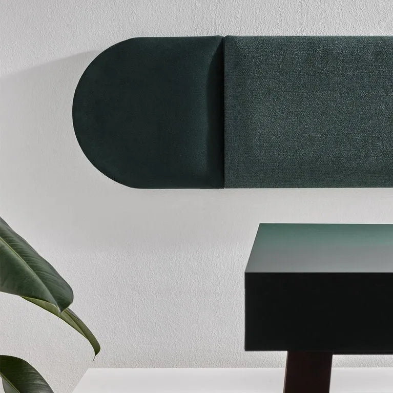 Upholstered Wall Panels Oval 30x30 cm colour green set of panels on white wall DecorMania.eu