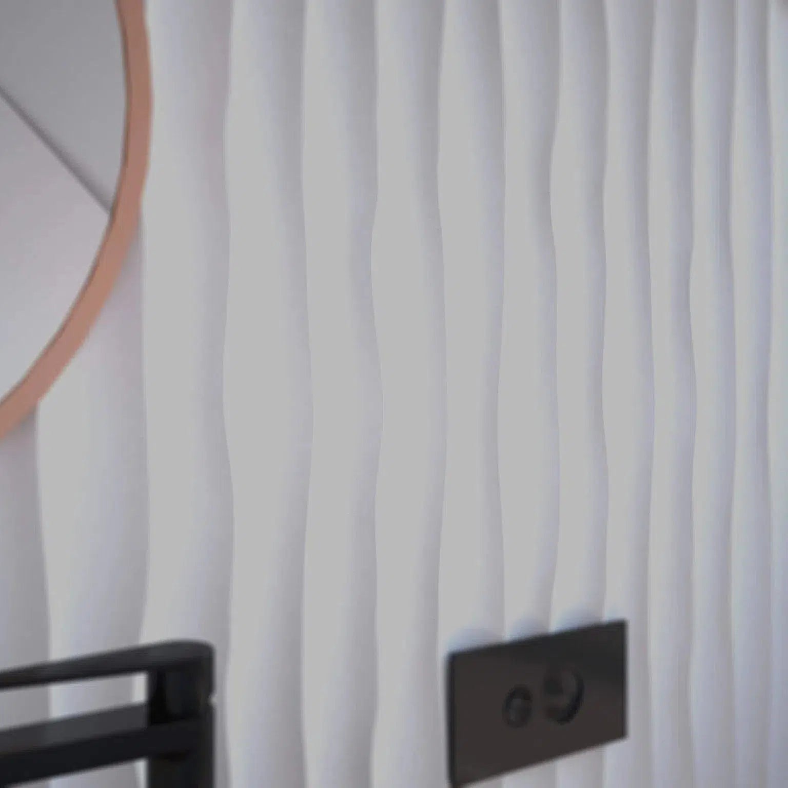 WAVES Polystyrene Wall Art – 3D Decorative Panels white colour closeup DecorMania.eu