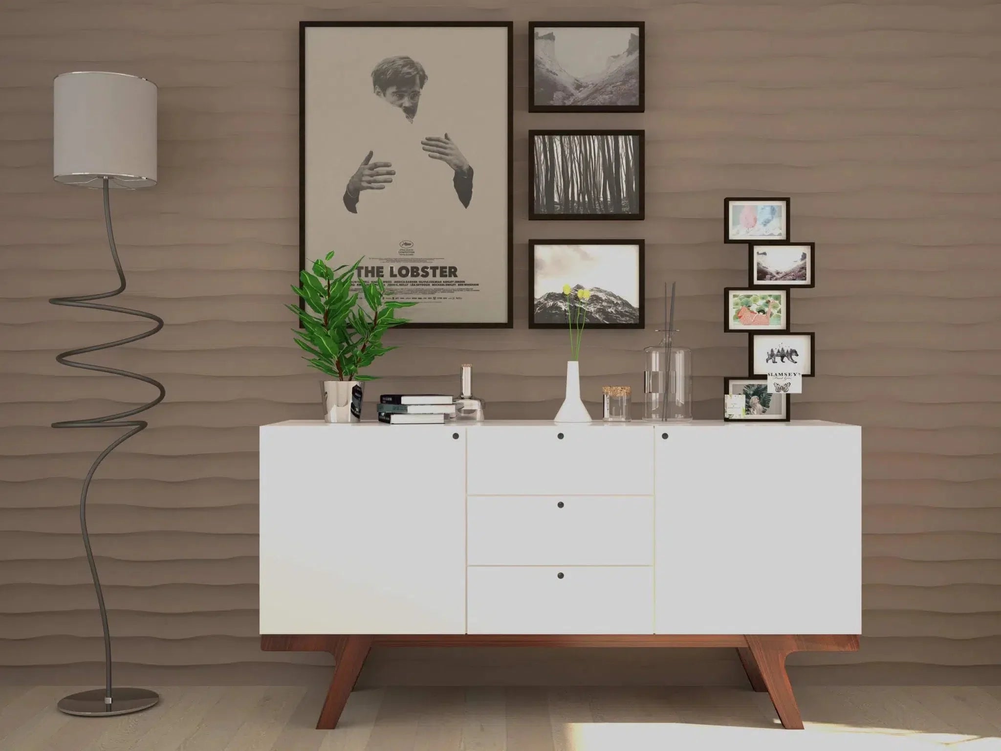 WAVES Polystyrene Wall Art – 3D Decorative Panels beige colour accent wall DecorMania.eu