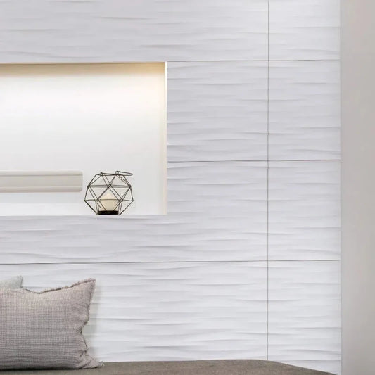 WAVE 3D Polyurethane Wall Art Panel white accent wall DecorMania.eu