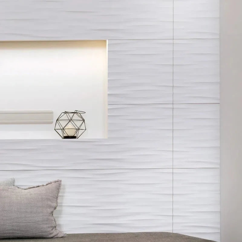WAVE 3D Polyurethane Wall Art Panel white accent wall DecorMania.eu