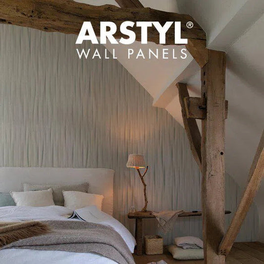 WAVE 3D Polyurethane Wall Art Panel in white colour bedroom DecorMania.eu