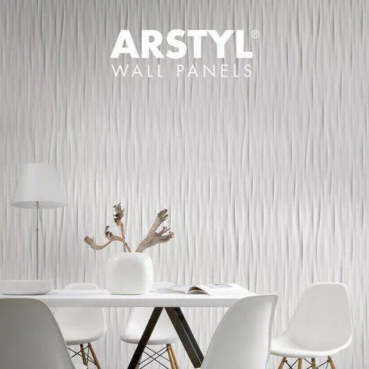WAVE 3D Polyurethane Wall Art Panel in white colour interior DecorMania.eu