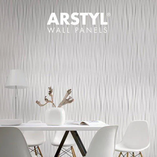 WAVE 3D Polyurethane Wall Art Panel in white colour interior DecorMania.eu