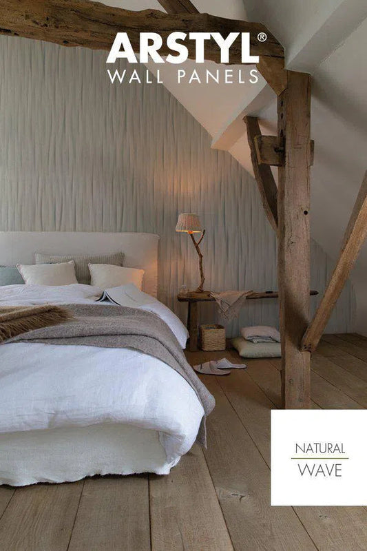 WAVE 3D Polyurethane Wall Art Panel in natural interior DecorMania.eu
