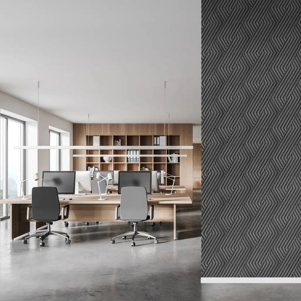 WEAVE 3D Cork Acoustic Wall Panels in office interior DecorMania.eu